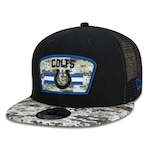 Boné Aba Reta New Era 9Fifty Trucker Indianapolis Colts Salute to Service NFL - Snapback - Adulto PRETO