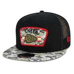 Boné Aba Reta New Era 9Fifty Trucker Kansas City Chiefs Salute to Service NFL - Snapback - Adulto PRETO