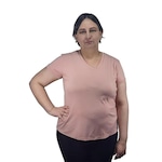 Camiseta Trinys Básica Plus Size - Feminina Rose