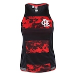 Camiseta Regata do Flamengo Clipped Braziline  - Feminina PRETO/VERMELHO