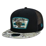 Boné Aba Reta New Era Jacksonville Jaguars 950 NFL 21 Salute Service - Snapback - Adulto PRETO