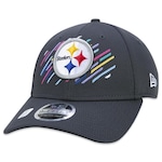 Boné Aba Curva New Era Pittsburgh Steelers 940 Crucial Outubro Rosa - Snapback - Adulto CINZA ESCURO