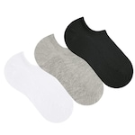 Kit de Meias Sapatilha Selene Esportiva - Adulto - 3 Pares BRANCO/PRETO