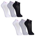 Kit de Meias Cano Curto Lupo - Feminino - 6 Pares PRETO/CINZA