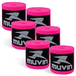 Kit Bandagem Elástica 3m Muvin com 3 Pares - Atadura Protetora - Boxe Muay Thai Artes Marciais Luta ROSA