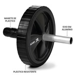 Kit Roda de Exercícios + Corda de Pular Ajustável Muvin PRETO