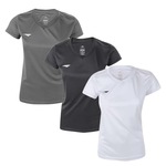 Kit Camisetas Penalty X - Feminina - 3 Unidades CINZA ESCURO/PRETO