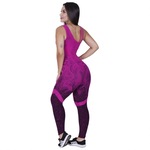 Macacão com Bojo Orbis Fitness Degrade com Recortes um Ombro - Feminino PRETO/ROSA