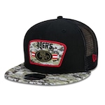 Boné Aba Reta New Era San Francisco 49ers 950 NFL 21 Salute Service - Snapback - Adulto PRETO