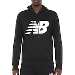 Blusão de Moletom New Balance Fechado Canguru - Masculino PRETO