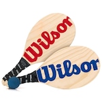 Kit de Frescobol Wilson Pinus com 2 Raquetes + Bola VERMELHO/AZUL