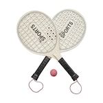 Kit BeachTennis Gold Sports Laser - 2 Raquetes + 1 Bola BEGE