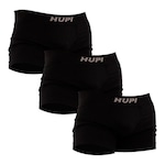 Kit de Cueca Boxer Hupi para Esportes Seamless com 03 Unidades - Adulto PRETO