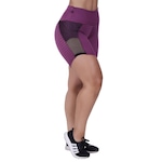 Short Orbis Fitness Meia Coxa Detalhe Tela Cirrê Textura - Feminino VINHO