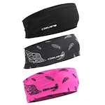 Kit Testeira Hupi Headband Faixa de Cabeça Asas com 3 Unidades PRETO/ROSA