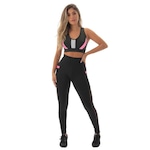 Conjunto Fristyle Fitness Legging com Bolso e Top Academia PRETO