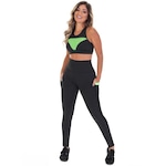 Conjunto Fristyle Fitness Legging e Top Academia - Feminino PRETO