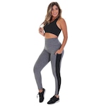 Conjunto Fristyle Fitness Legging com Bolso e Top Academia CINZA