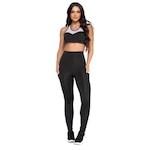 Conjunto Fristyle Fitness Calça Legging e Top Academia - Feminino PRETO