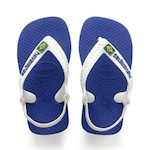 Sandália Baby Havaianas Logo Brasil Papete - Infantil AZUL/BRANCO