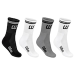 Kit de Meias Cano Longo Wilson com 4 Pares - Masculino BRANCO/PRETO