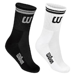 Kit de Meias Cano Longo Wilson com 2 Pares - Masculino PRETO/BRANCO