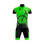 Conjunto GPX de Ciclismo: Bretelle + Camisa Zíper Full Bike Green Masculino PRETO/VERDE