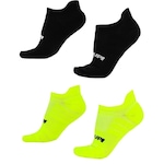 Kit Meia Invisível Hupi Corrida Running Pro com 02 Pares - 36 ao 42 - Adulto PRETO/AMARELO