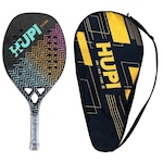 Kit 2 Raquetes Beach Tennis HUPI Onda Carbon 3K com Bolsa + 3 Bolas PRETO