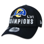 Boné Aba Curva New Era 9Forty Los Angeles Rams Super Bowl LVI Champions - Snapback - Adulto PRETO