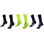 Kit Meia Hupi Corrida Ciclismo com 3 Pares - 42 a 46 - Adulto PRETO/AMARELO