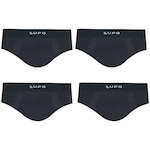 Cueca Slip Lupo Modal sem Costura - 4 unidades PRETO