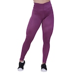 Calça Legging Orbis Fitness Franzido Cós Cirre Texturado - Feminina VINHO