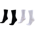 Kit Meias de Corrida Ciclismo Hupi Carbono com 02 Pares - 36 a 42 - Adulto PRETO/BRANCO