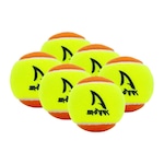 Bola de Beach Tennis Shark Stage 2 Oficial ITF com 6 Bolas Amarelo/Laranja