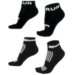 Kit Meias de Corrida Hupi Pro Running Run com 02 Pares - 36 a 42 - Adulto PRETO