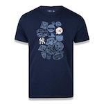 Camiseta New Era Masculina New York Yankees Core Cooperstown AZUL ESCURO