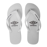 Chinelo Umbro Logo - Unissex BRANCO/PRETO