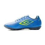 Chuteira Society Umbro Fast - Adulto Azul/Amarelo