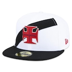 Boné Aba Reta New Era 59Fifty Futebol Vasco da Gama Fitted - Snapback - Adulto BRANCO