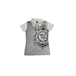 Camisa Polo do Corinthians SPR 119029 - Feminina BRANCO/PRETO