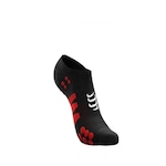 Meia de Compressão Invisível Compressport No Show Socks - Adulto PRETO/VERMELHO