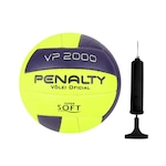 Bola Vôlei Penalty VP 2000 X + Bomba de Ar AMARELO/ROXO