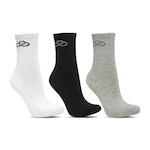 Kit de Meias Cano Médio Olympikus com 3 pares - Masculina PRETO/BRANCO