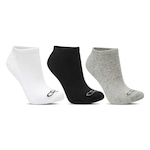 Kit de Meias Olympikus Cano Curto - 3 Pares - Adulto PRETO/CINZA/BRANCO