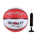 Bola de Basquete Penalty Shoot X + Bomba de Ar VERMELHO/BRANCO