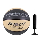 Bola de Basquete Penalty Shoot X + Bomba de Ar Preto/Bege