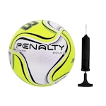 Bola de Futebol de Campo Penalty 8 X + Bomba de Ar BRANCO/AMARELO