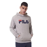 Blusão de Moletom com Capuz Canguru Fila Letter - Masculino CINZA