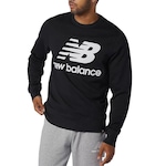 Blusão de Moletom sem Capuz New Balance Essentials Logo - Masculino PRETO